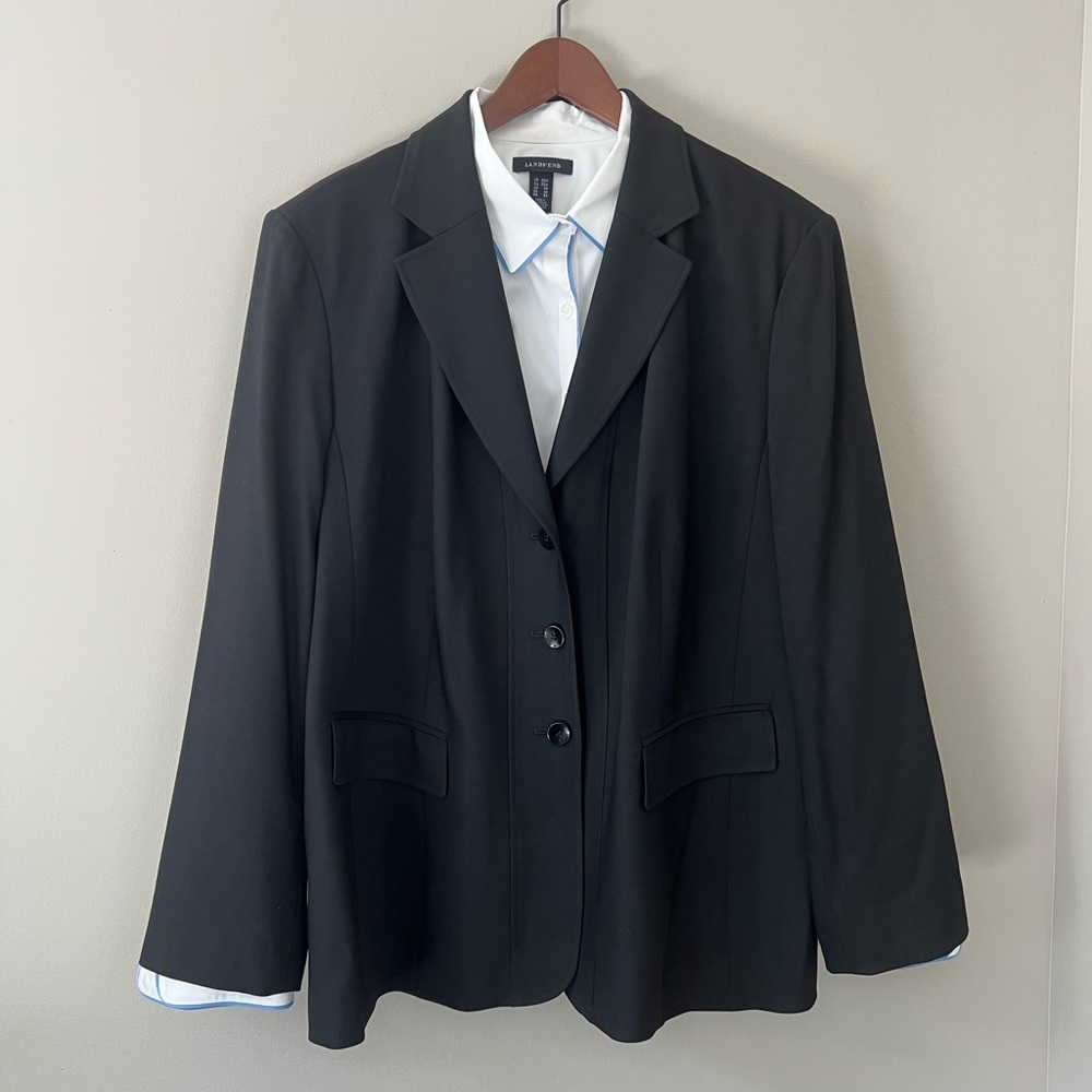 Talbots Black Triple Button Suit Coat